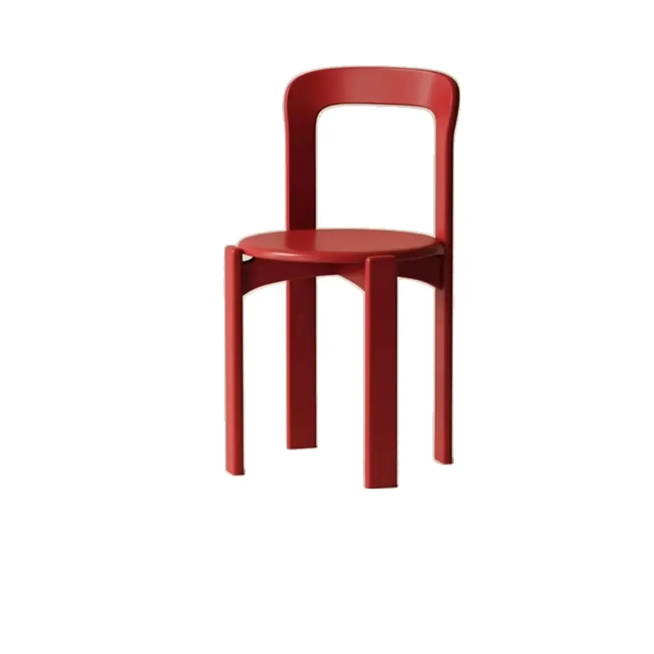 Scandinavian Wooden Stackable Dining Chair with Curved Back Image - 10