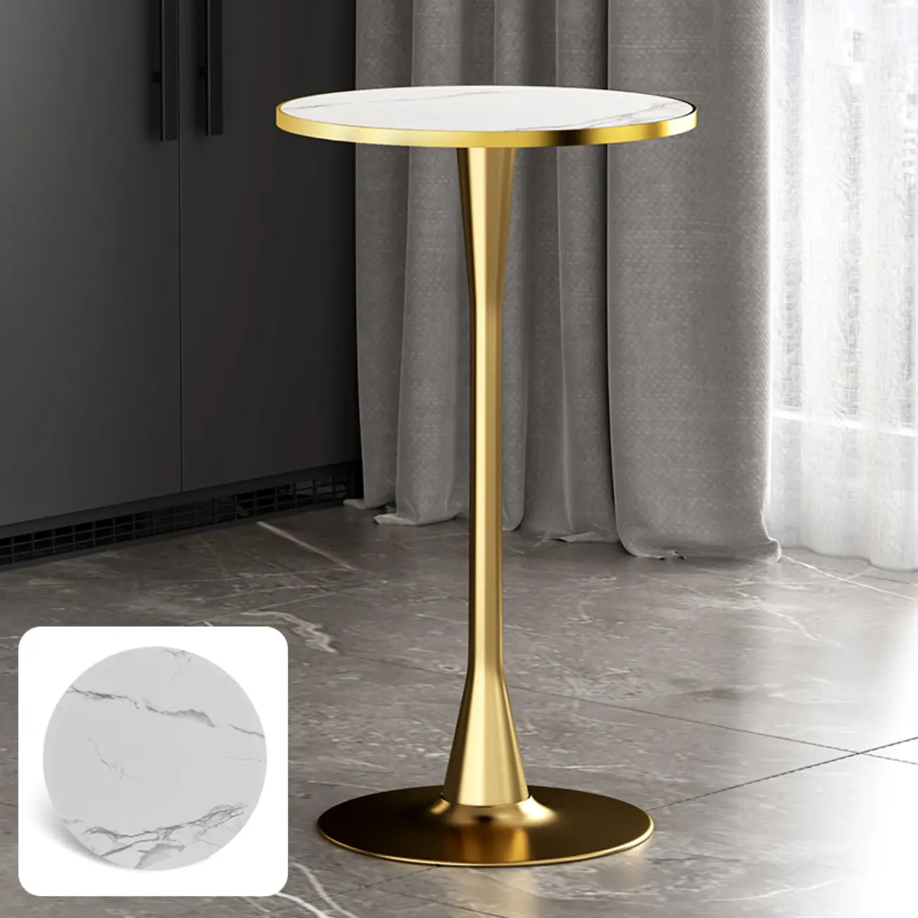 Modern Matte Black Metal Pedestal Round Wood Bar Tables Image - 9 | homeyfad