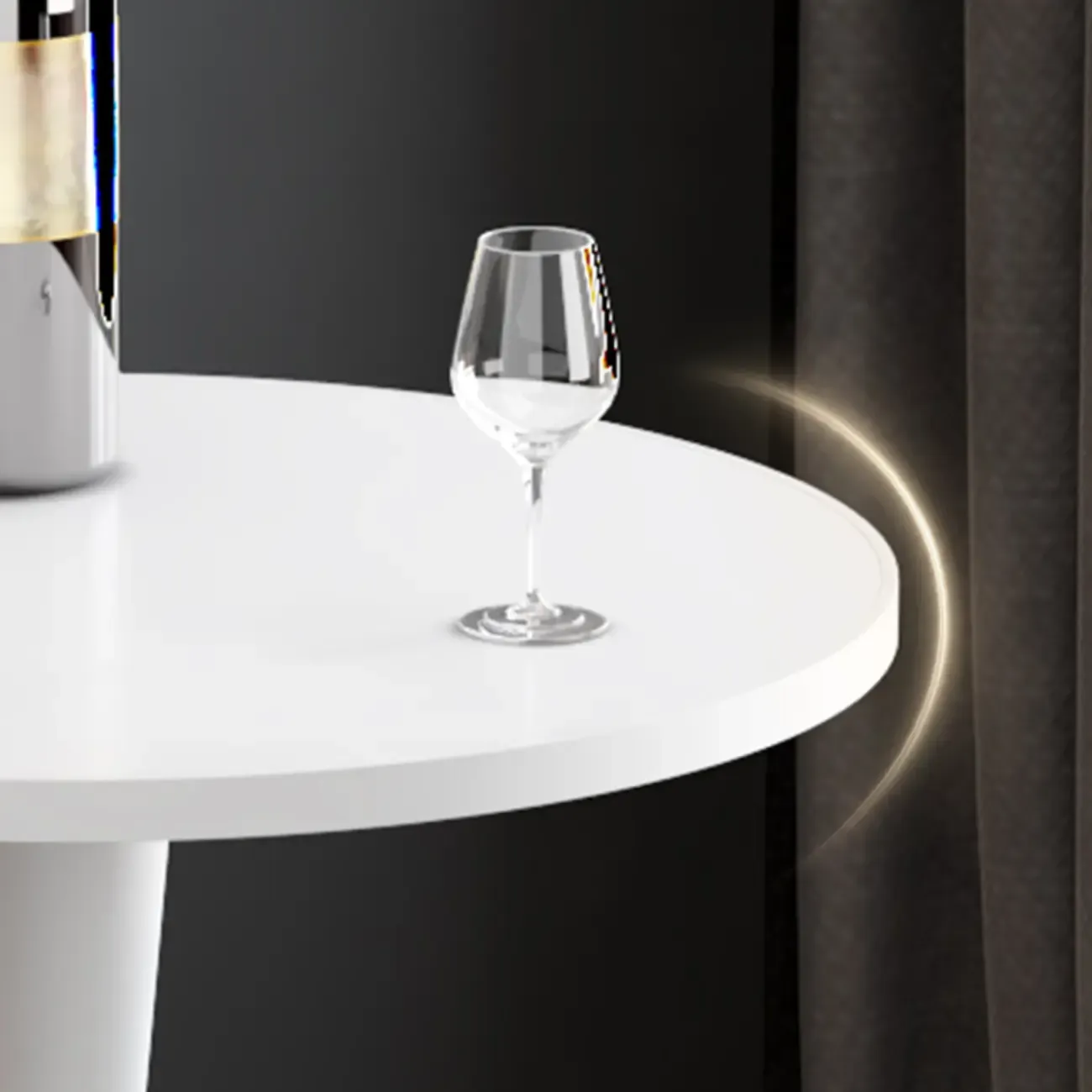 Modern Matte Black Metal Pedestal Round Wood Bar Tables Image - 12