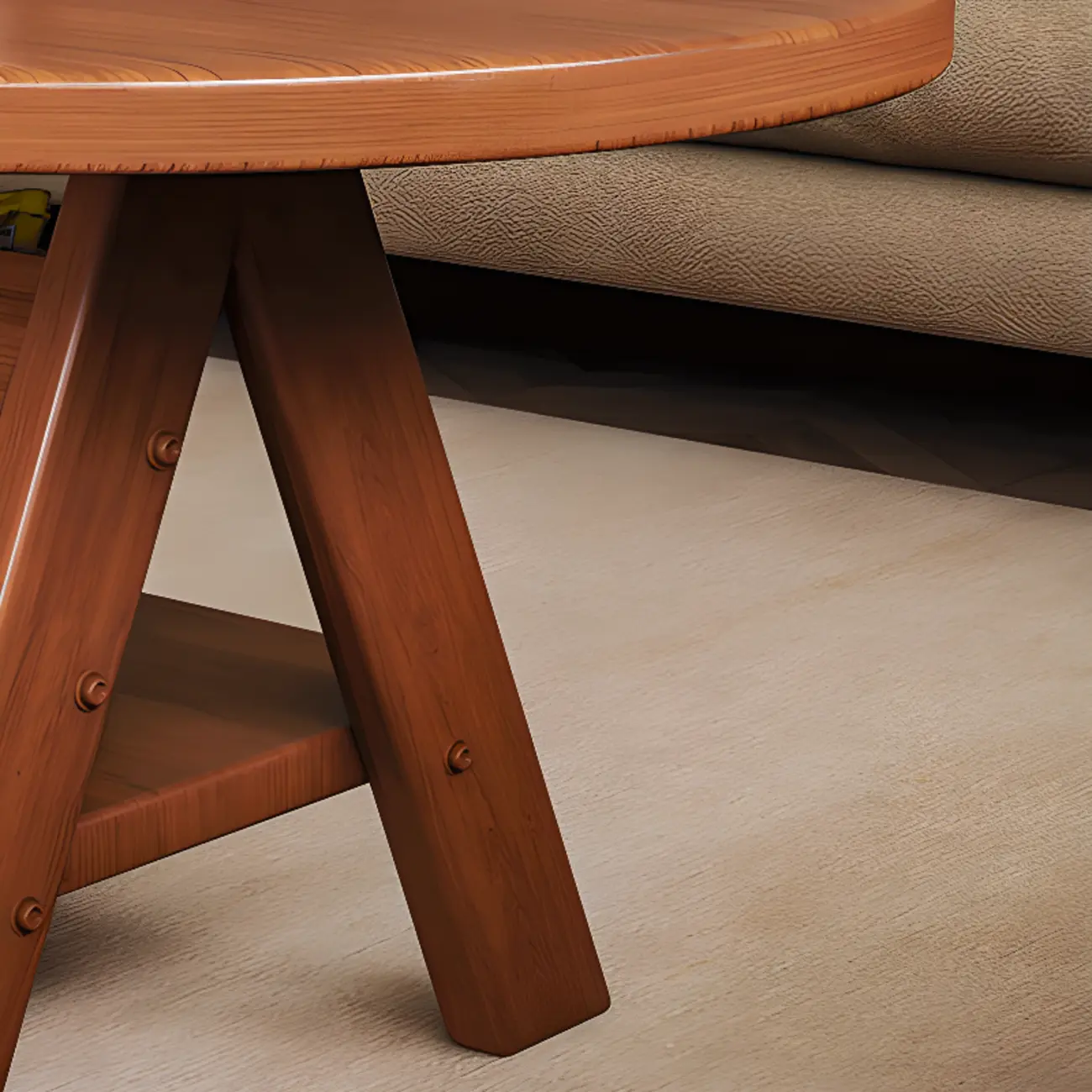 Oval Coffee Table with Open Storage Shelf and Wood Frame Image - 10 | homeyfad