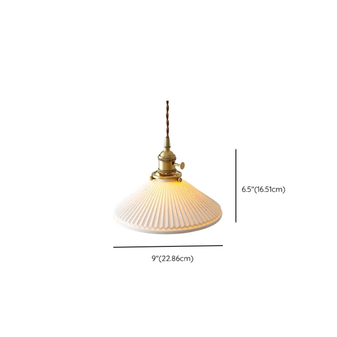 Modern Ceramics Cone White LED Pendant Light Fixture #size