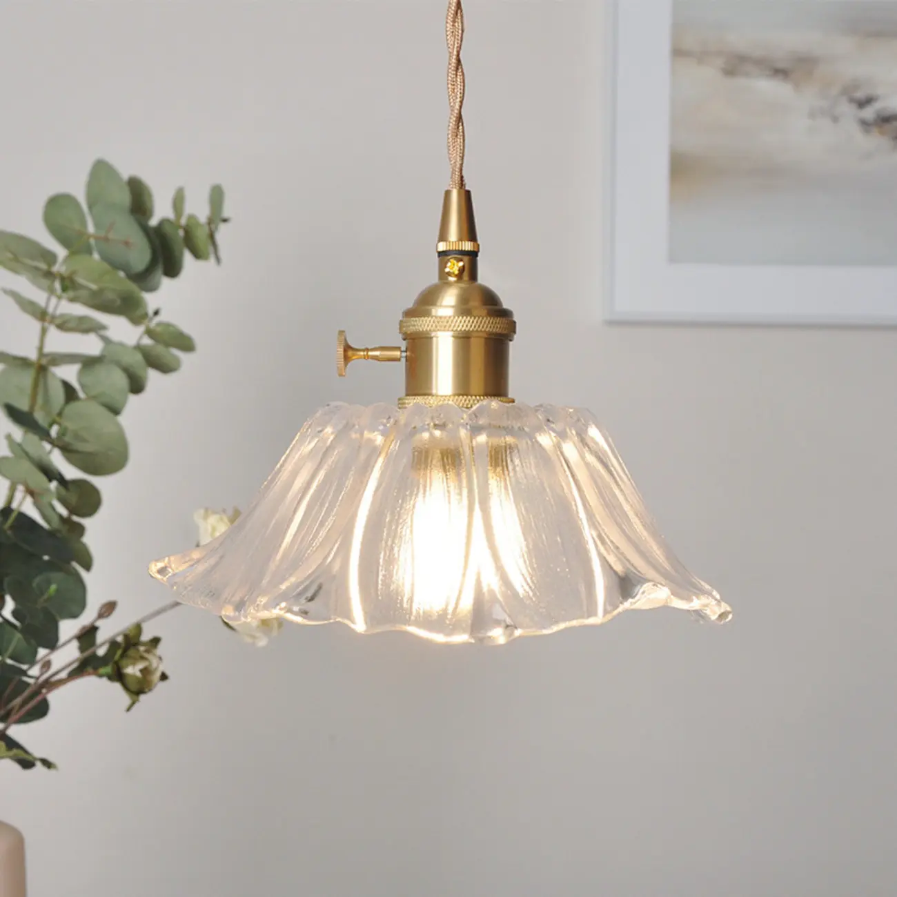 Elegant Glass Flower Pendant Light for Indoor Adjustable | homeyfad