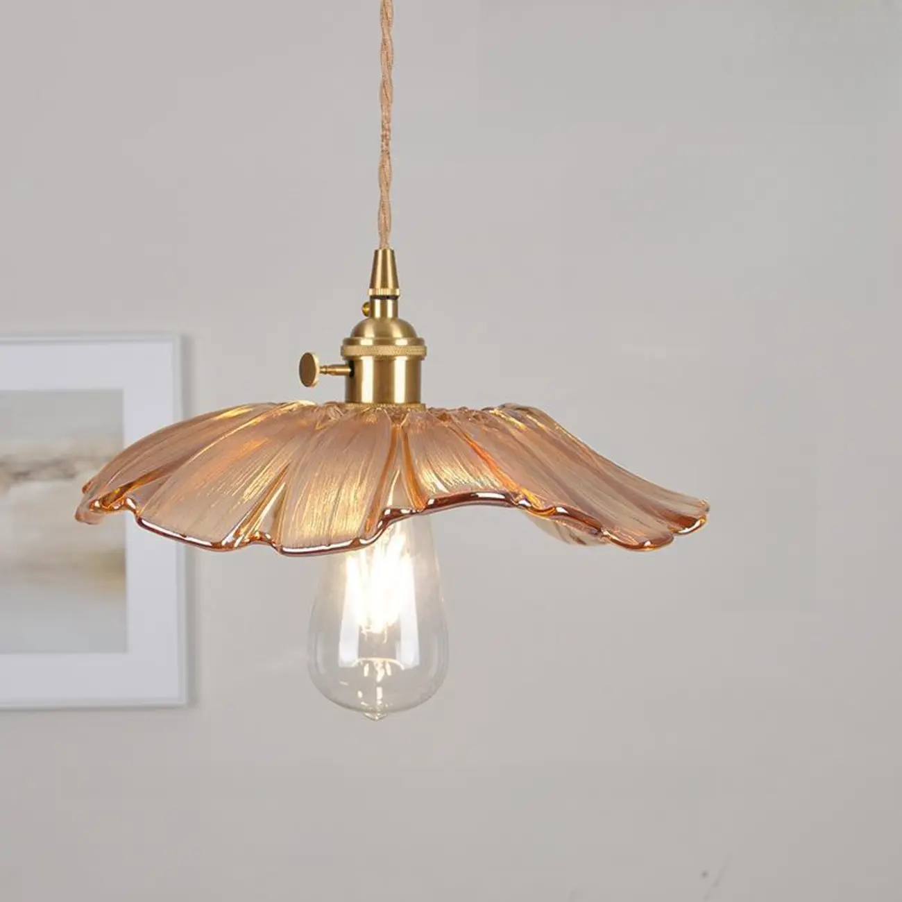 Elegant Glass Flower Pendant Light for Indoor Adjustable | homeyfad