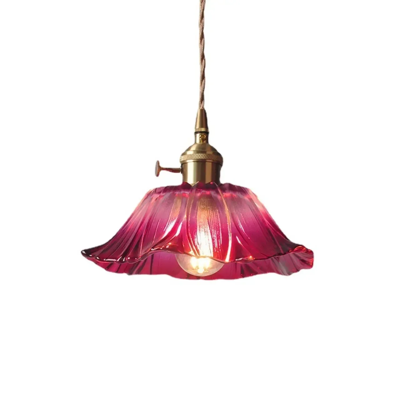 Elegant Glass Flower Pendant Light for Indoor Adjustable