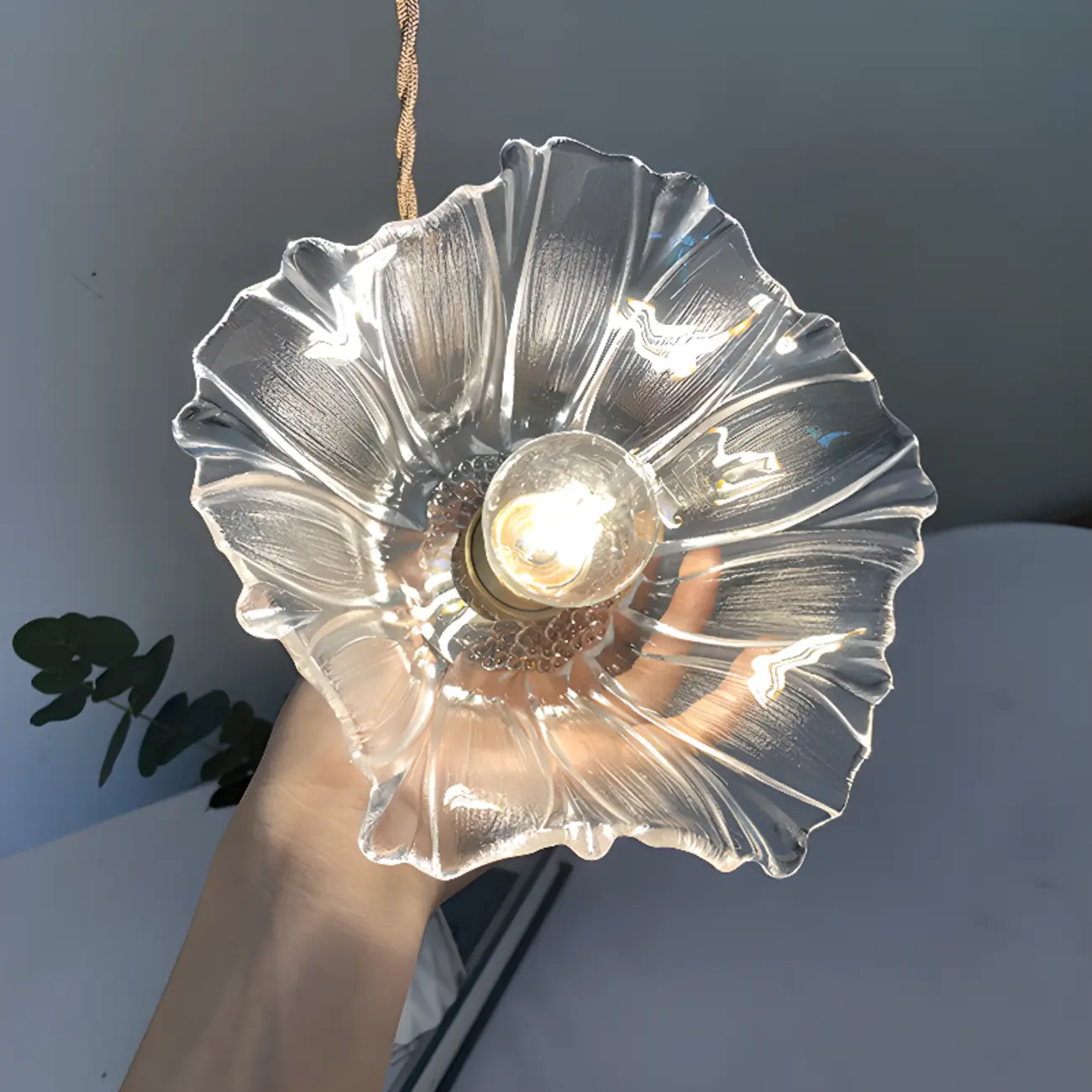 Elegant Glass Flower Pendant Light for Indoor Adjustable | homeyfad