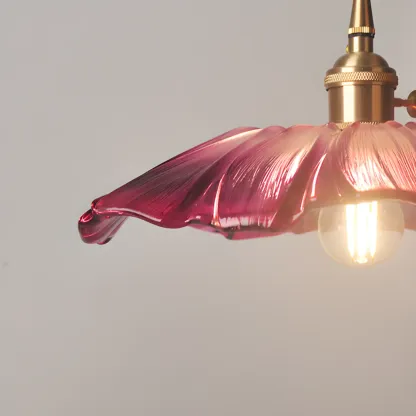 Elegant Glass Flower Pendant Light for Indoor Adjustable