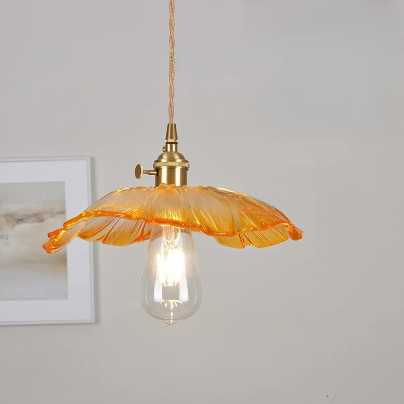 Elegant Glass Flower Pendant Light for Indoor Adjustable | homeyfad