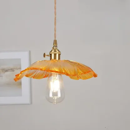Elegant Glass Flower Pendant Light for Indoor Adjustable