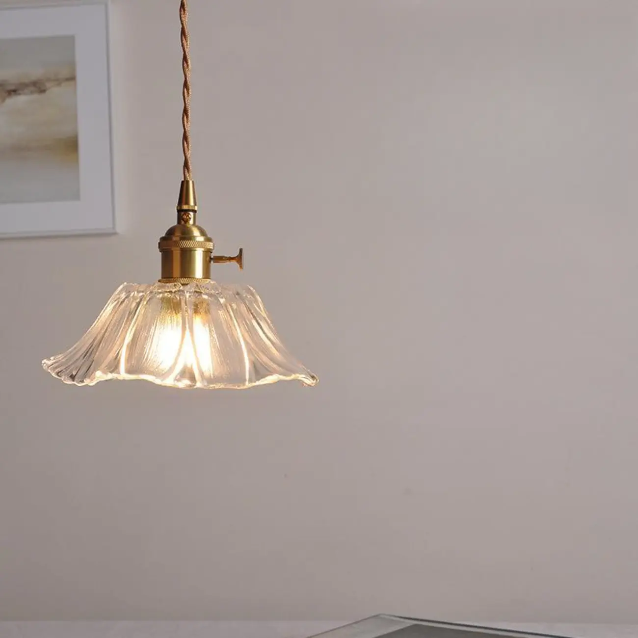 Elegant Glass Flower Pendant Light for Indoor Adjustable | homeyfad