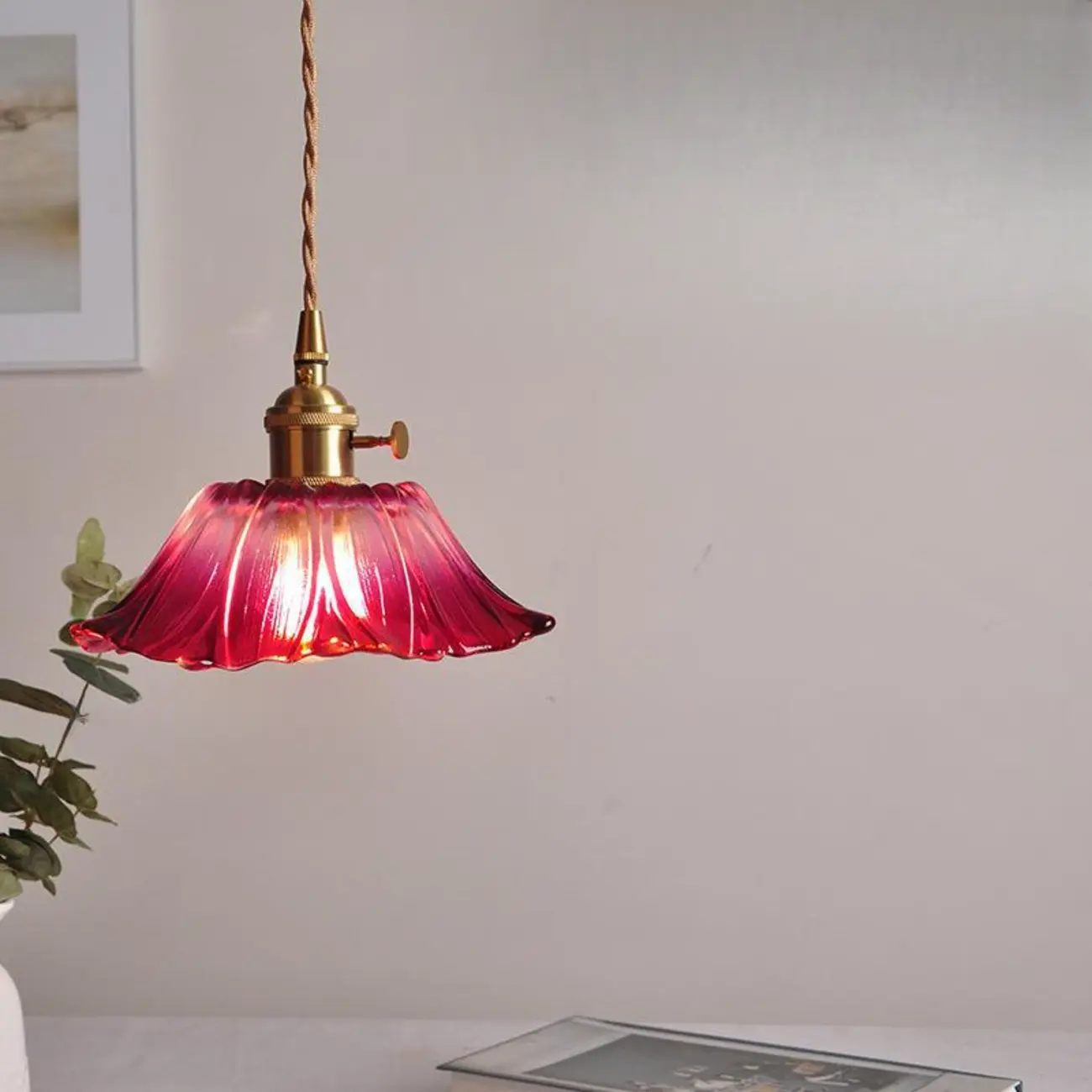 Elegant Glass Flower Pendant Light for Indoor Adjustable | homeyfad