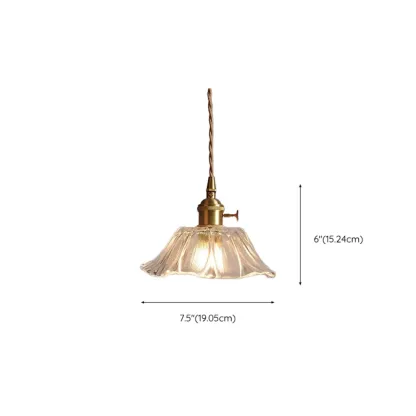 Elegant Glass Flower Pendant Light for Indoor Adjustable