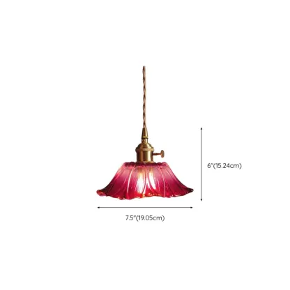 Elegant Glass Flower Pendant Light for Indoor Adjustable