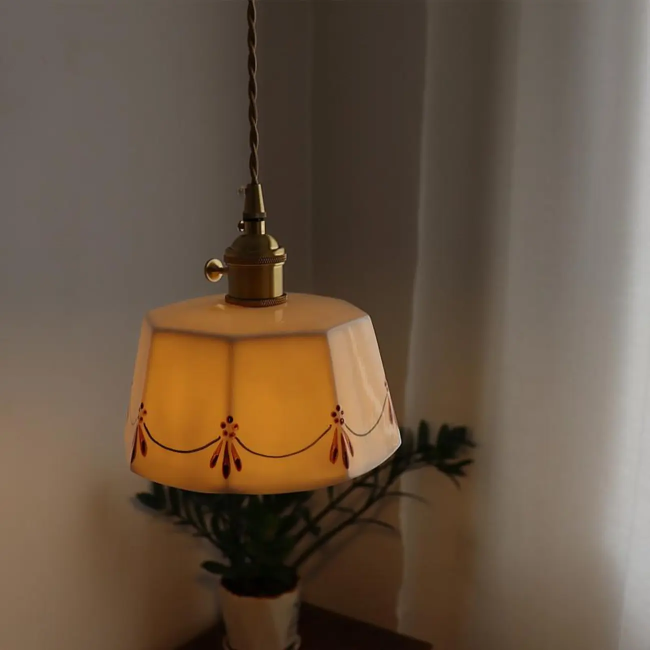 Vintage Ceramic LED Hanging Pendant Light Fixture for Indoor  Image - 5 | homeyfad