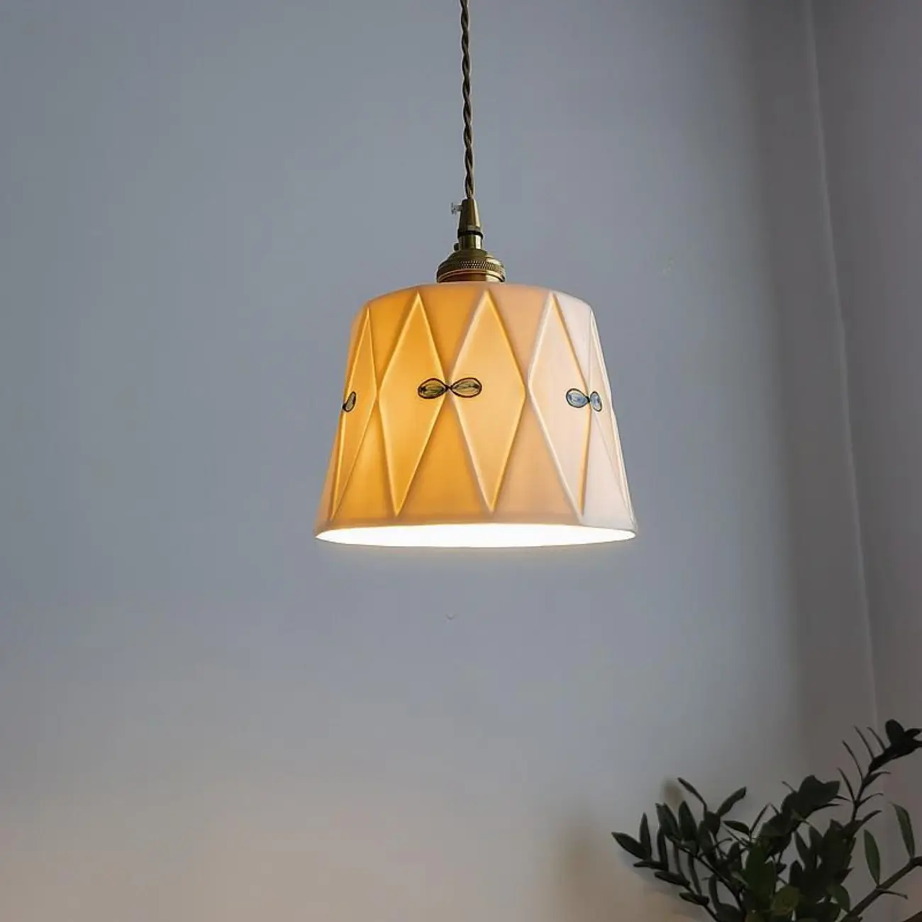 Vintage Ceramic LED Hanging Pendant Light Fixture for Indoor  Image - 4 | homeyfad