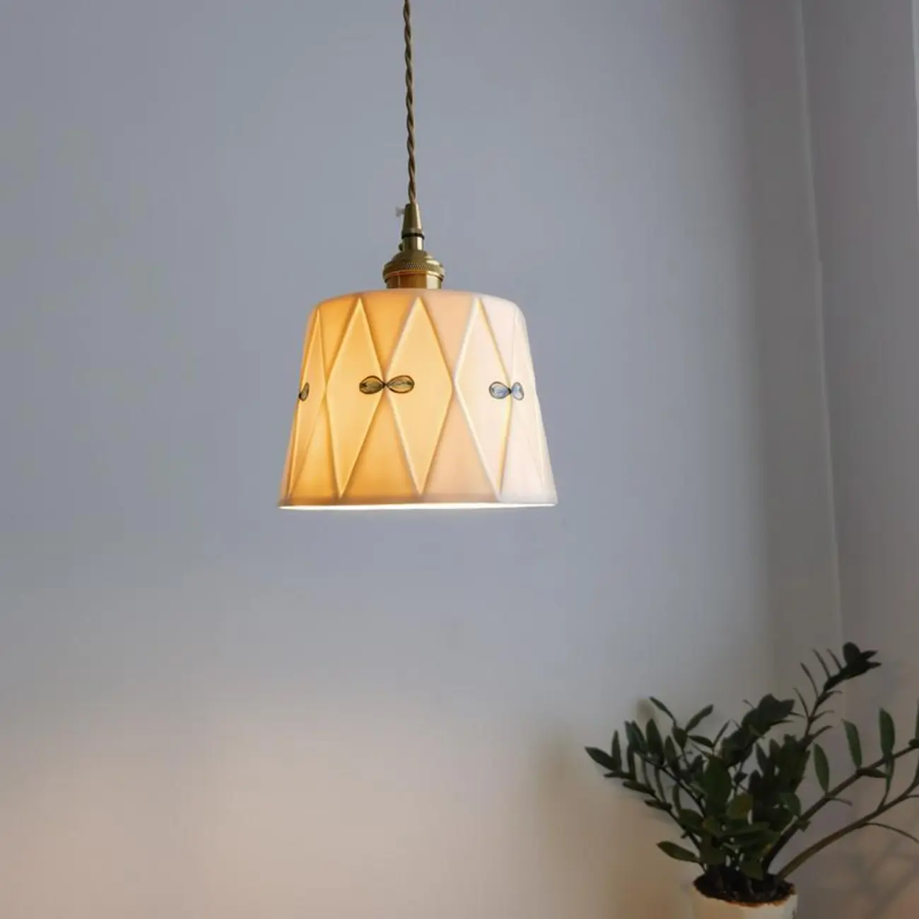 Vintage Ceramic LED Hanging Pendant Light Fixture for Indoor  Image - 1 | homeyfad