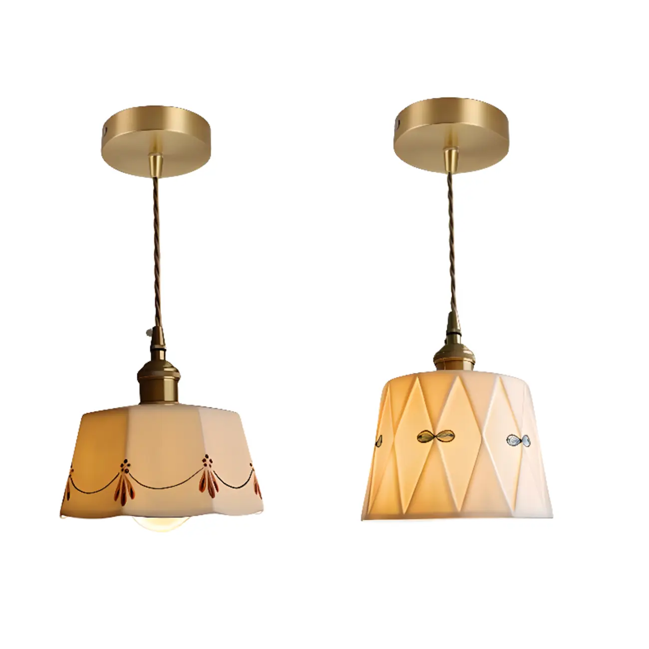 Vintage Ceramic LED Hanging Pendant Light Fixture for Indoor  Image - 11 | homeyfad