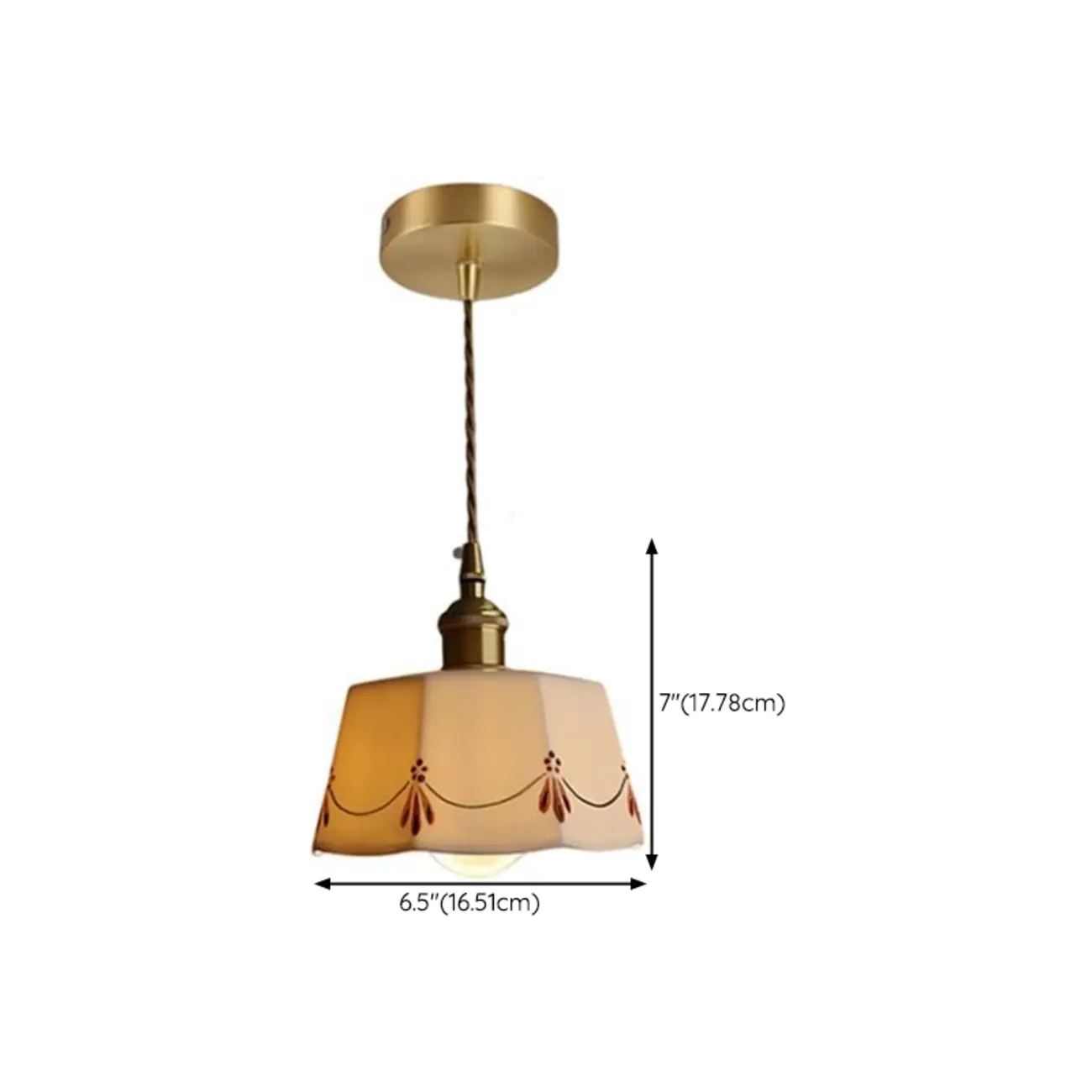 Vintage Ceramic LED Hanging Pendant Light Fixture for Indoor  #size | homeyfad