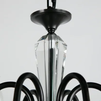 Industrial Black Glass Candelabra Chandelier in 3-10 Lights Image - 12