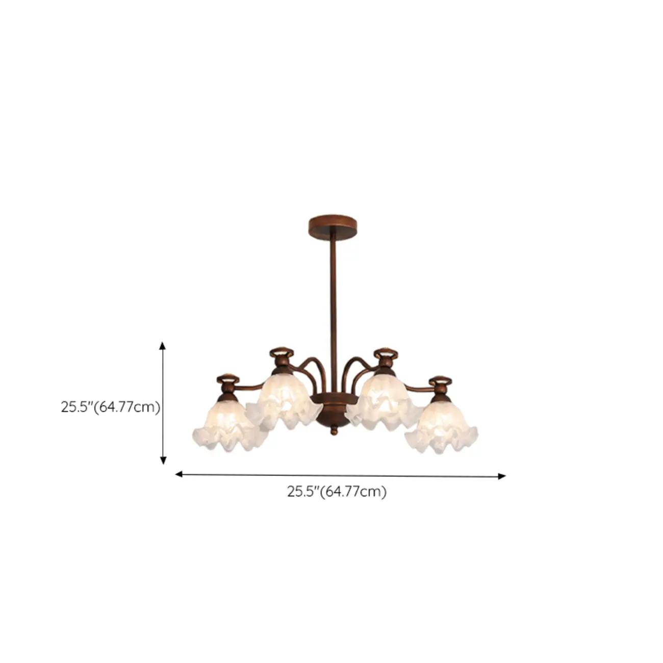 Black Bronze Floral Glass Crystal Chandelier Modern #size