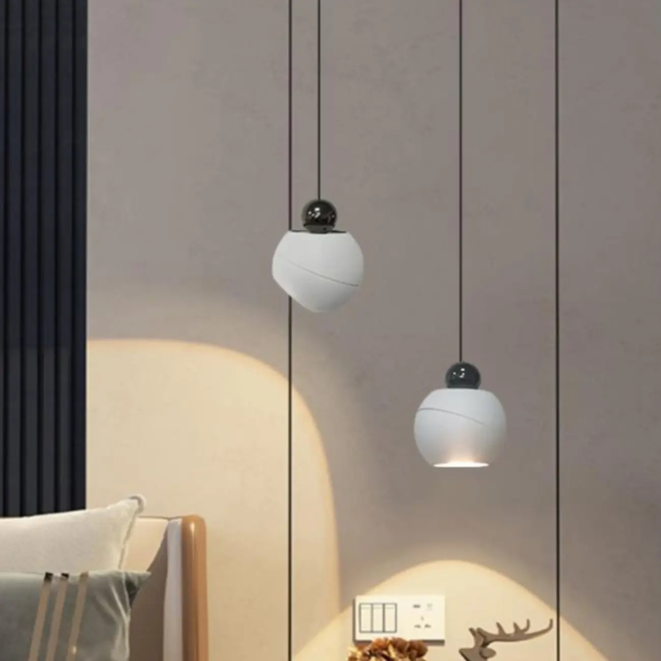 Modern Glass Globe LED Bedroom Hanging Pendant Light | homeyfad