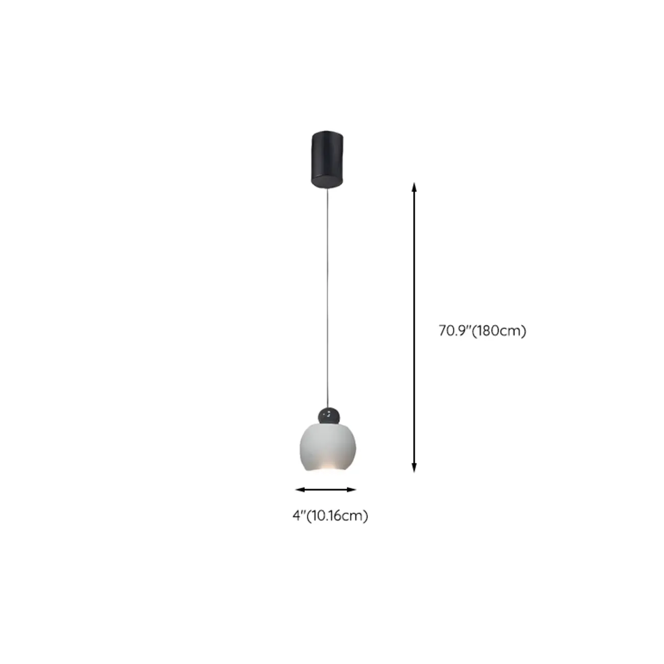 Modern Glass Globe LED Bedroom Hanging Pendant Light  #size