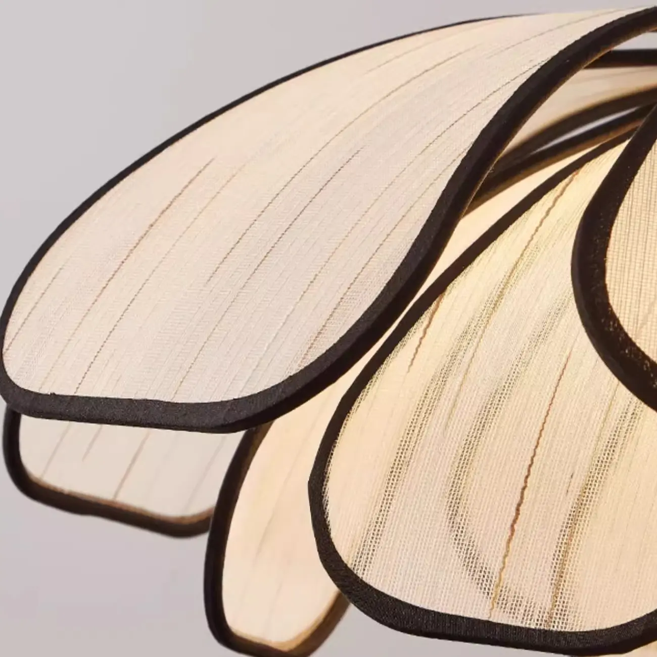 Adjustable Fabric Beige Geometric Pendant Light for Kitchen Image - 7 | homeyfad