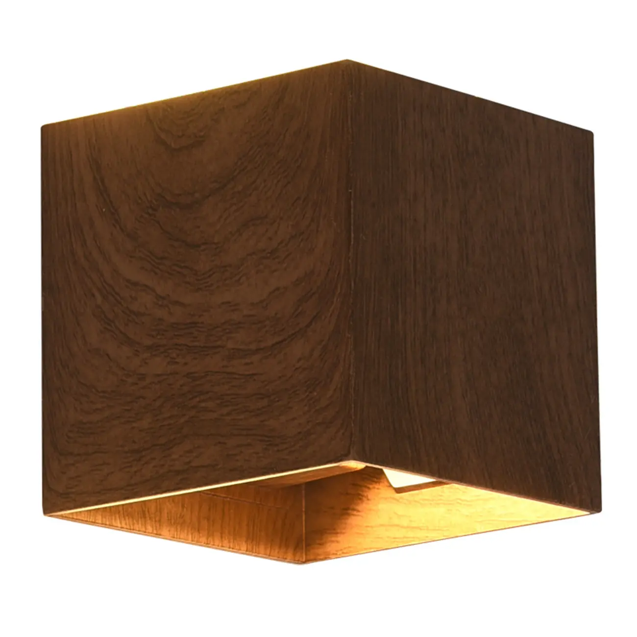 Walnut Geometric 2-Light LED Wall Sconce with Up & Down | homeyfad