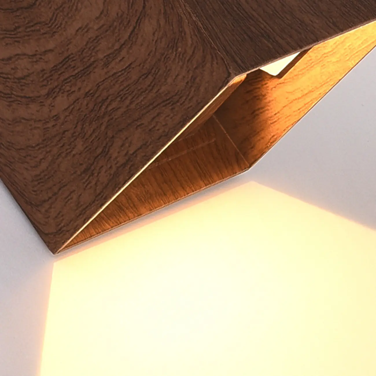 Walnut Geometric 2-Light LED Wall Sconce with Up & Down | homeyfad