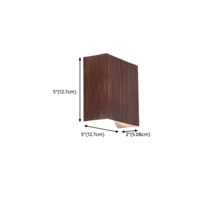 Walnut Geometric 2-Light LED Wall Sconce with Up & Down