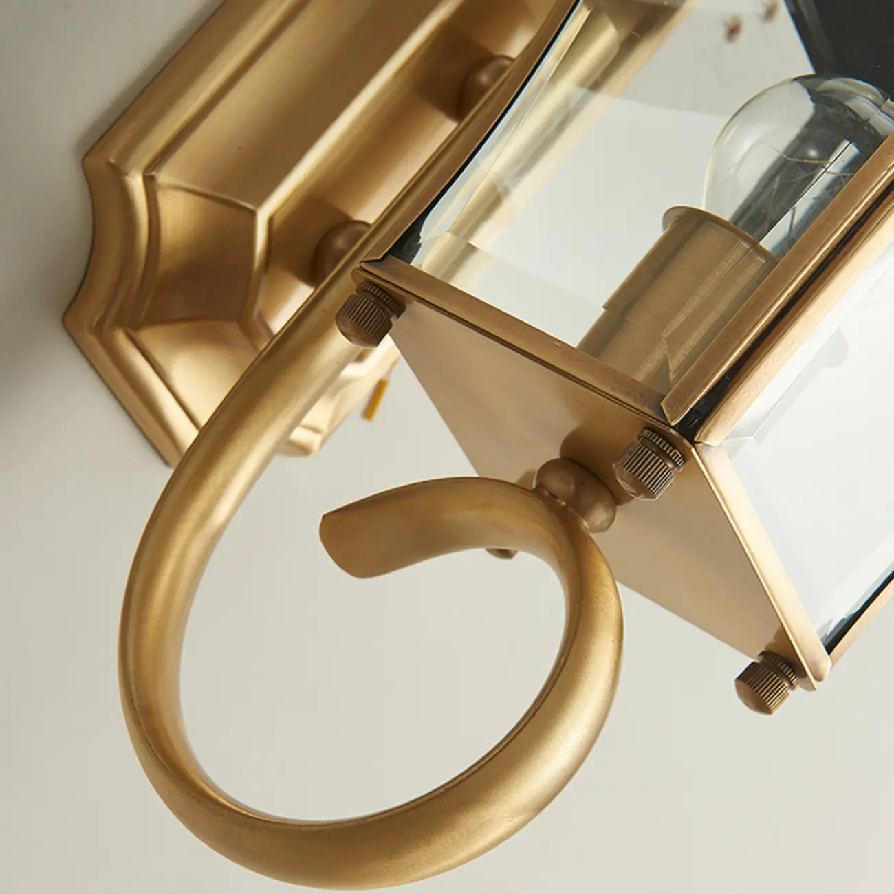 Vintage Brass Wall Sconce with Clear Glass for Outdoors | homeyfad