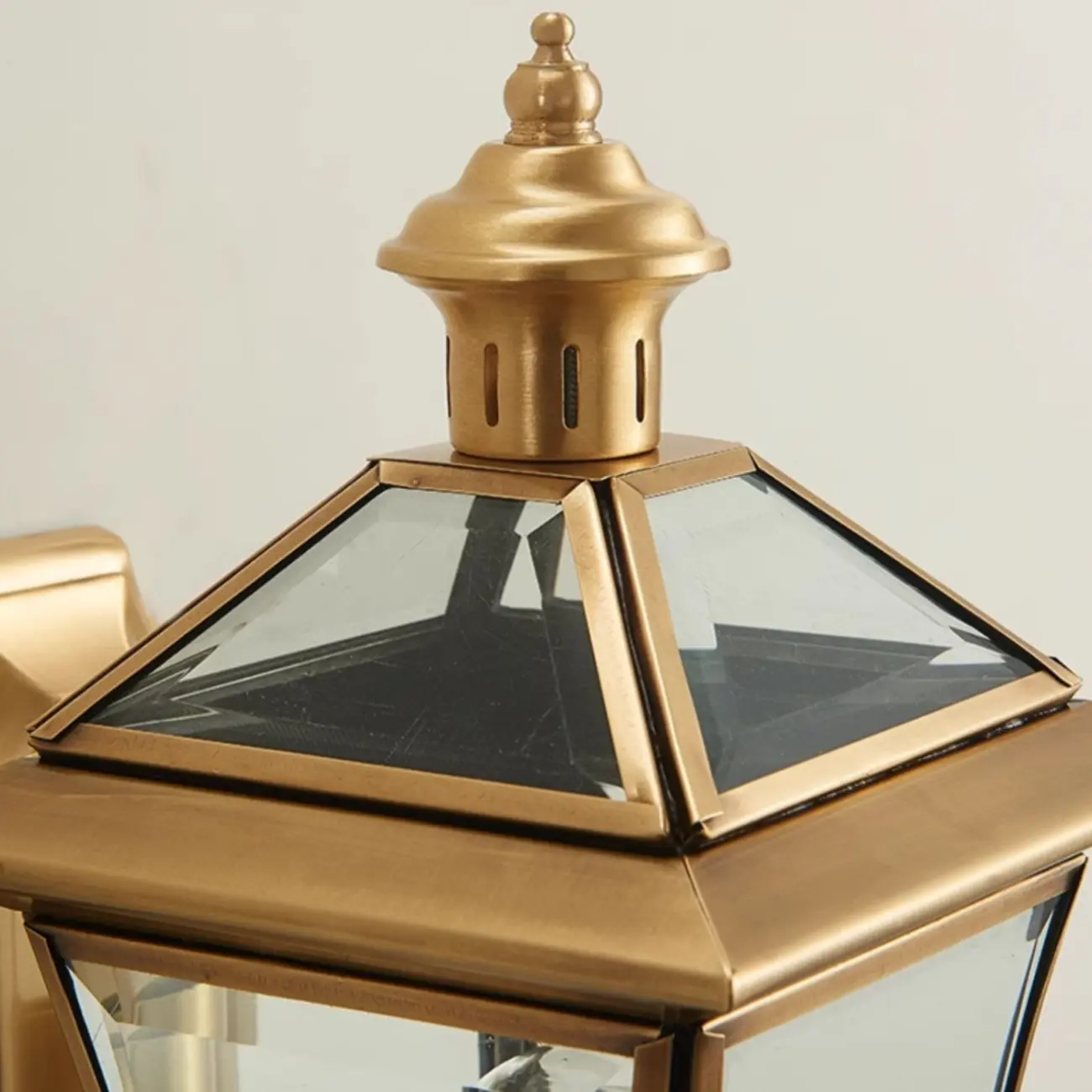 Vintage Brass Wall Sconce with Clear Glass for Outdoors | homeyfad