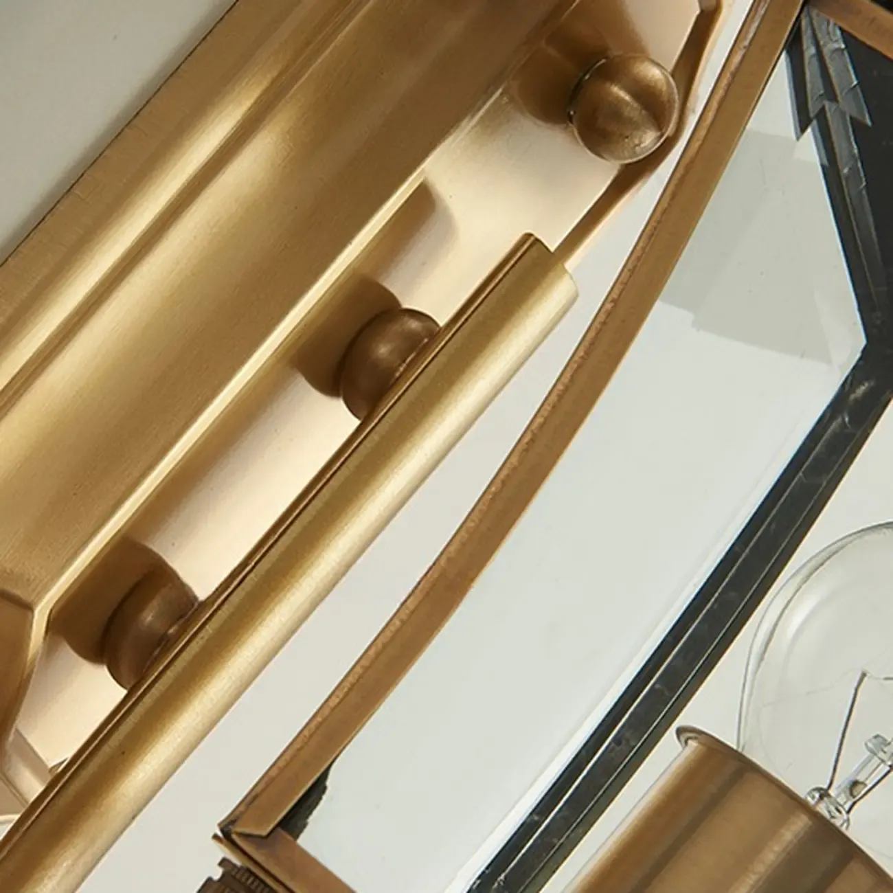 Vintage Brass Wall Sconce with Clear Glass for Outdoors