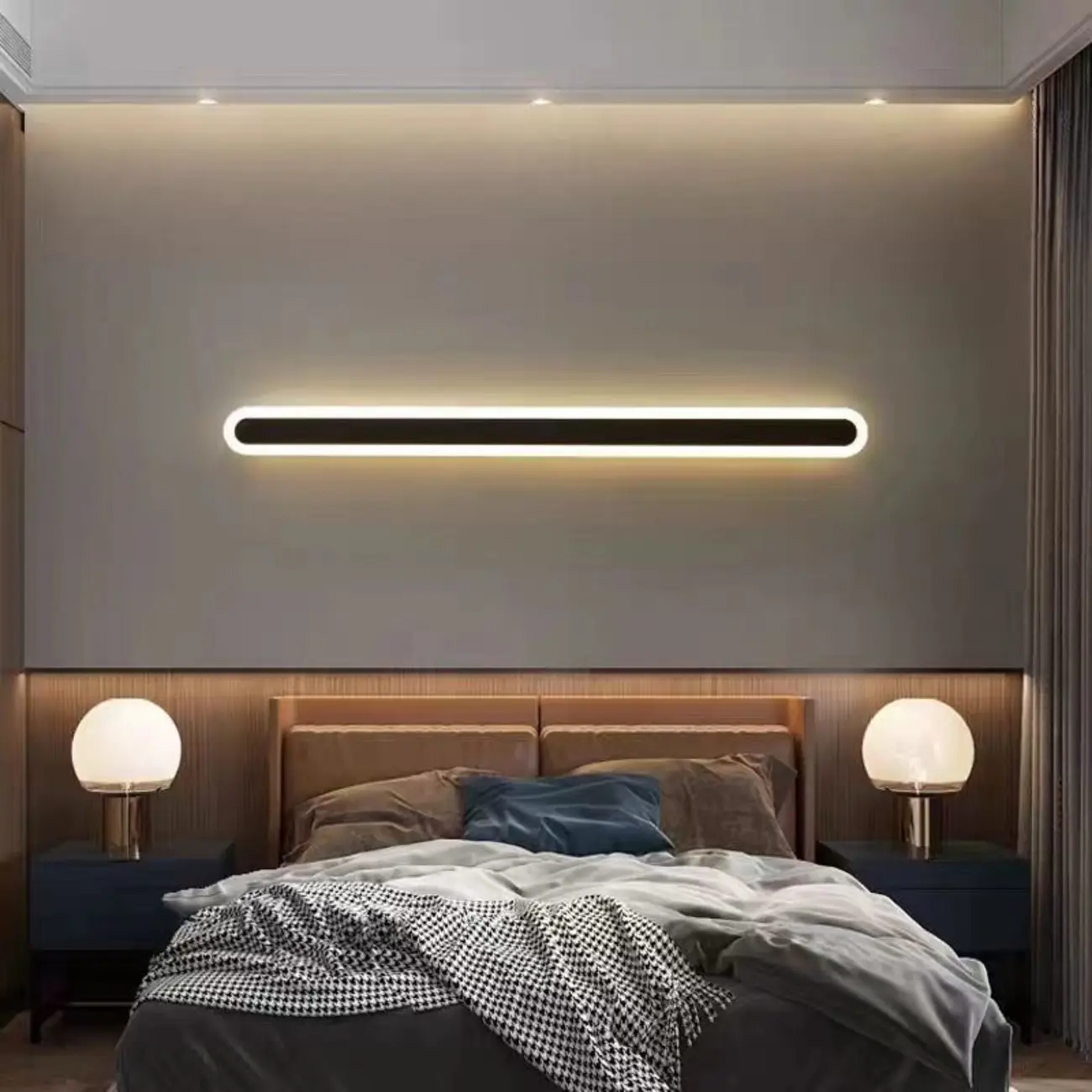 Minimalist Linear Wall Light with Polymer Shade Image - 1 | homeyfad