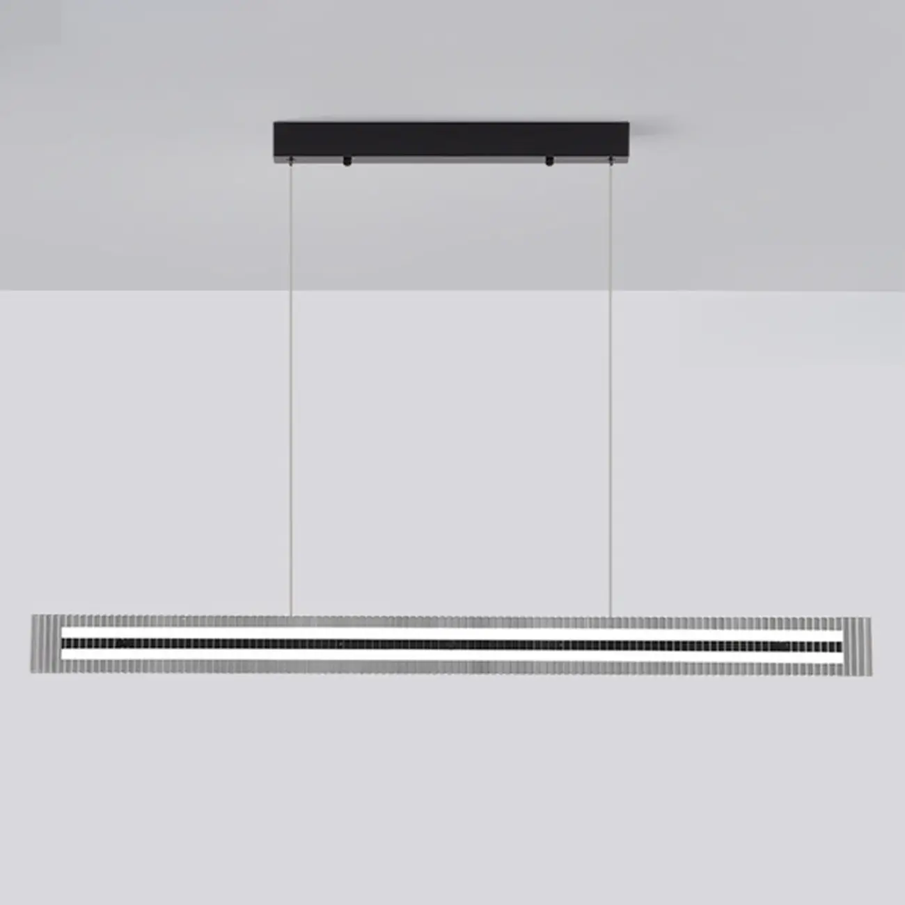 Modern Linear Black LED Hanging Pendant Lights for Kitchen Image - 2 | homeyfad