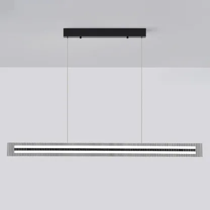 Modern Linear Black LED Hanging Pendant Lights for Kitchen Image - 2