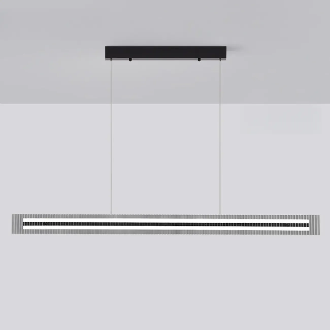 Modern Linear Black LED Hanging Pendant Lights for Kitchen Image - 3