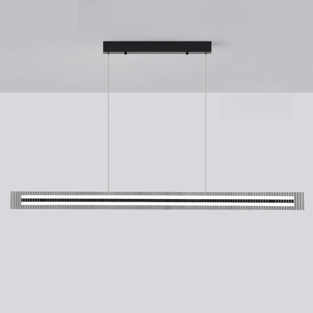 Modern Linear Black LED Hanging Pendant Lights for Kitchen Image - 5 | homeyfad