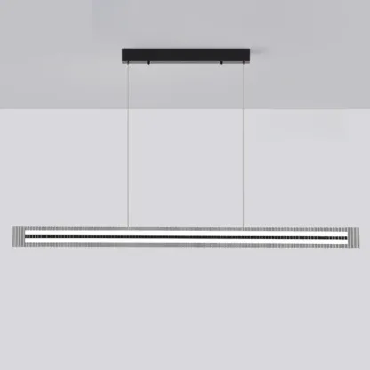 Modern Linear Black LED Hanging Pendant Lights for Kitchen Image - 5