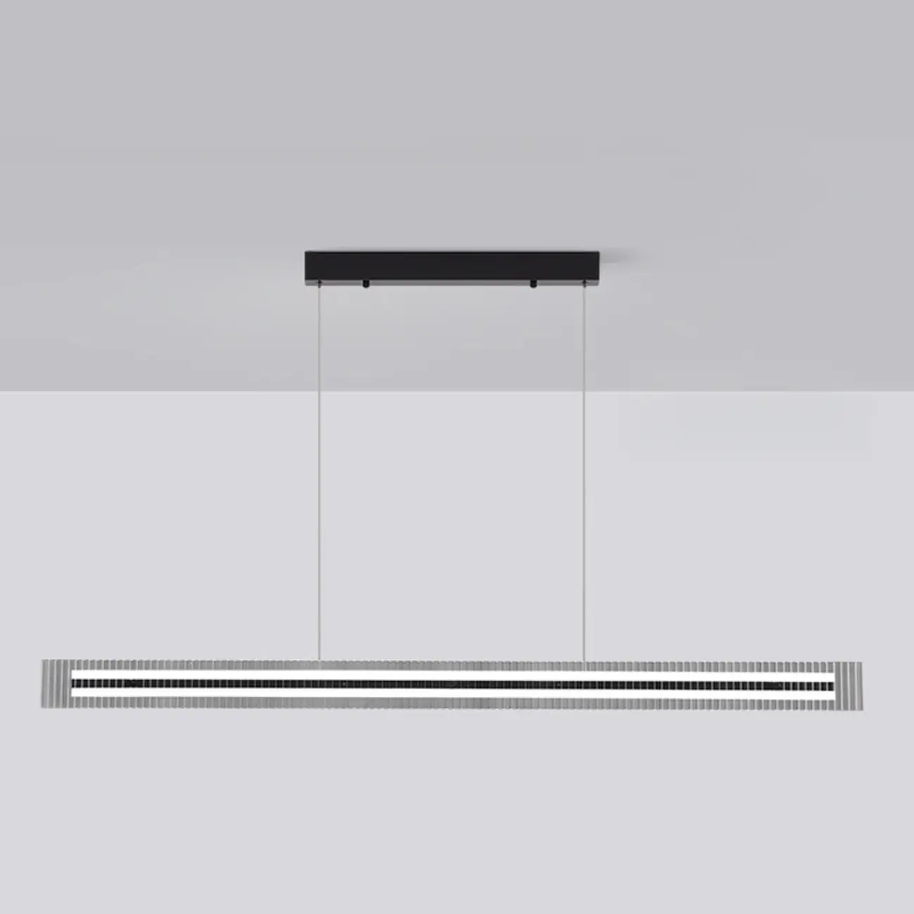 Modern Linear Black LED Hanging Pendant Lights for Kitchen Image - 7 | homeyfad