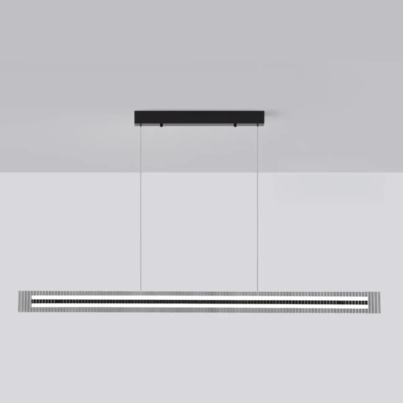 Modern Linear Black LED Hanging Pendant Lights for Kitchen Image - 7