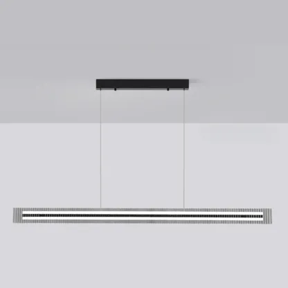 Modern Linear Black LED Hanging Pendant Lights for Kitchen Image - 7