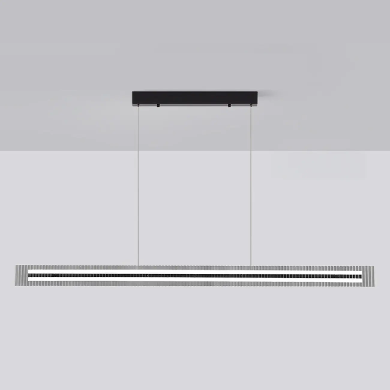 Modern Linear Black LED Hanging Pendant Lights for Kitchen Image - 9 | homeyfad