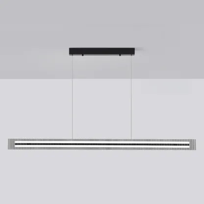 Modern Linear Black LED Hanging Pendant Lights for Kitchen Image - 9
