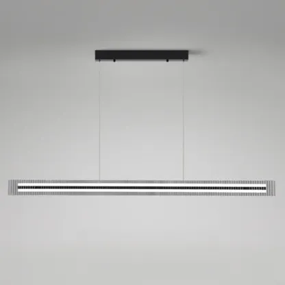 Modern Linear Black LED Hanging Pendant Lights for Kitchen Image - 13