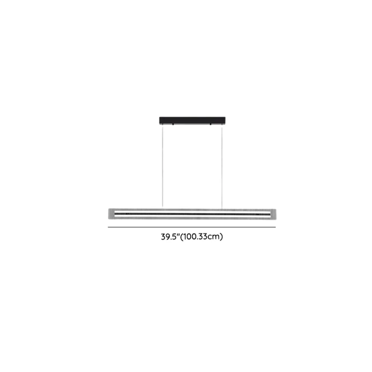 Modern Linear Black LED Hanging Pendant Lights for Kitchen #size