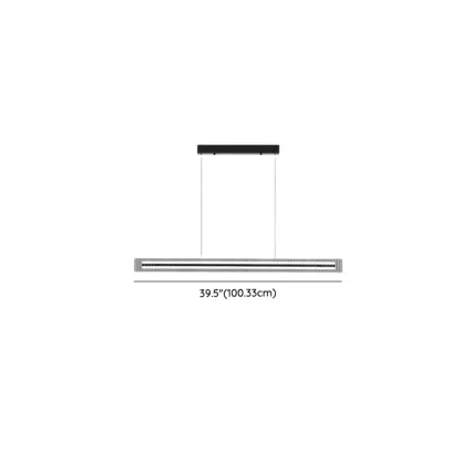Modern Linear Black LED Hanging Pendant Lights for Kitchen #size