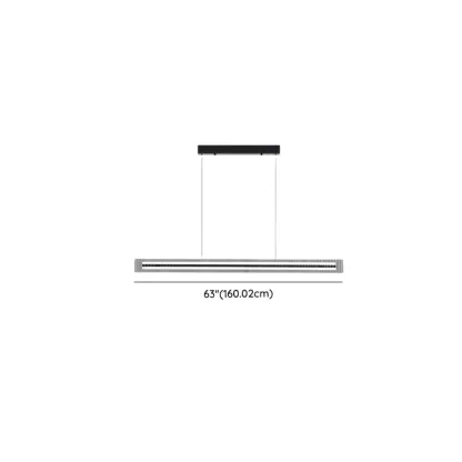 Modern Linear Black LED Hanging Pendant Lights for Kitchen Image - 18