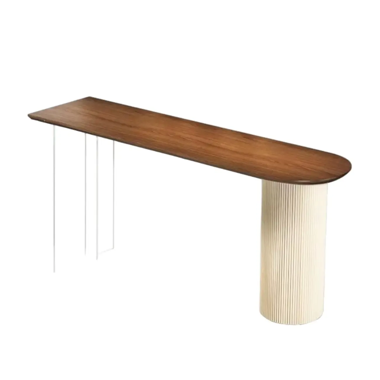 Modern Brown Wood Iron Base Bar Tables for Bistro Image - 6