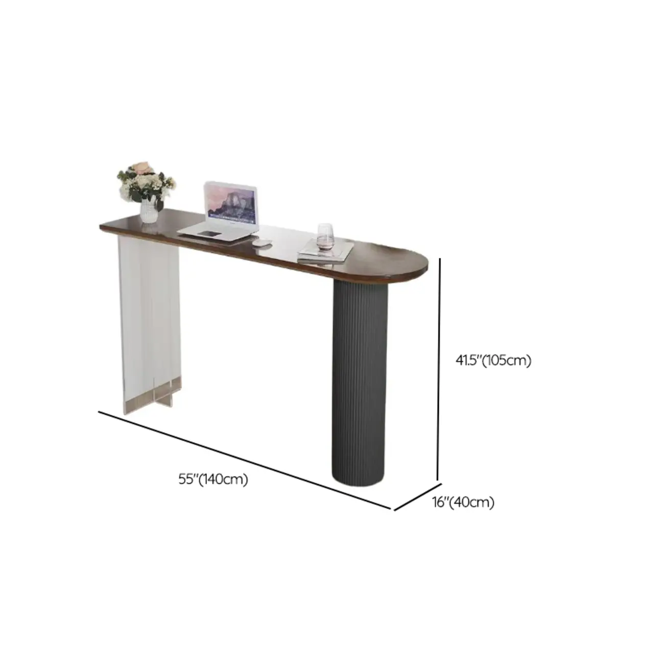 Modern Brown Wood Iron Base Bar Tables for Bistro Image - 13 | homeyfad