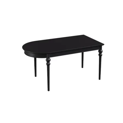 Traditional Black Free Form Wood Dining Table Image - 2